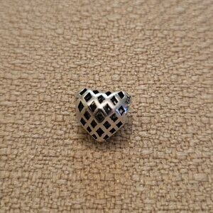 Chamilia Sterling Silver Crosshatch Heart Charm